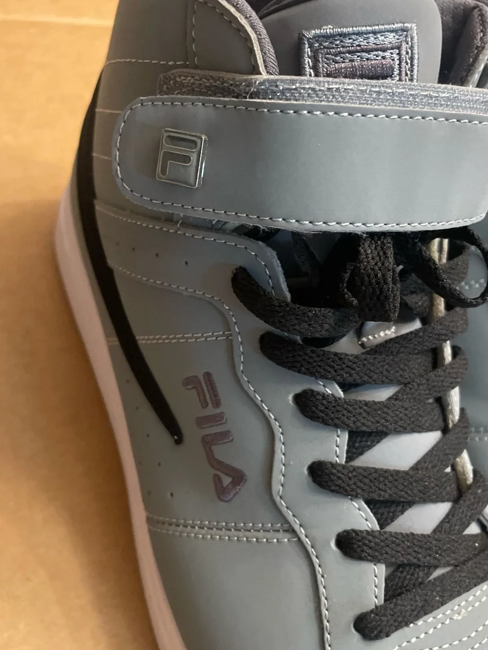 Fila Men's High-Top Sneakers in Gray with Black Laces